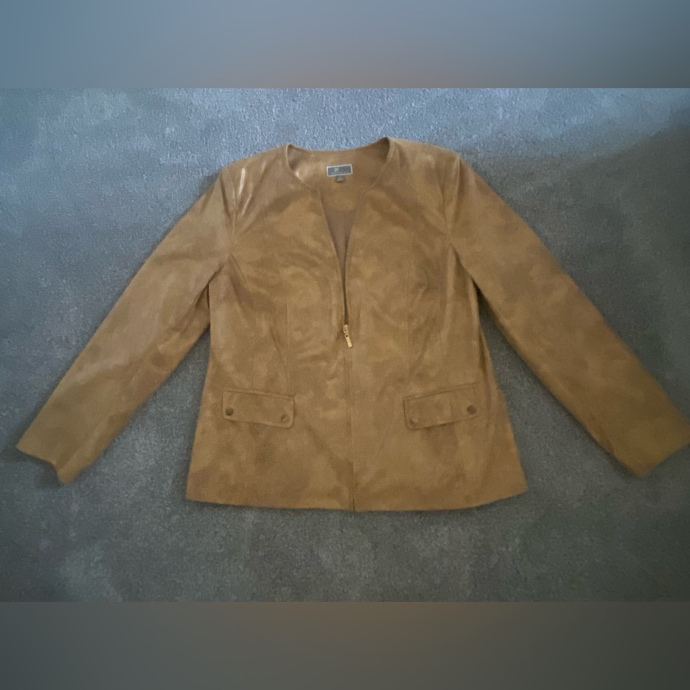 JM Collection Tan Blazer Tailored Structured Design